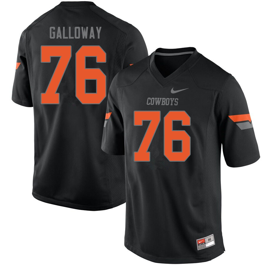 Men #76 Dylan Galloway Oklahoma State Cowboys College Football Jerseys Sale-Black - Click Image to Close